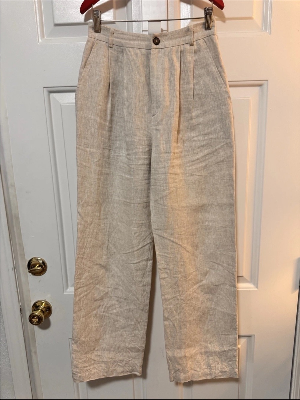 Reformation Mason Linen Pants in Oatmeal Size 2 NWOT